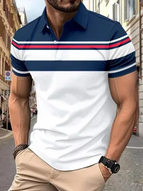 2024 summer new casual lapel men's Polo shirt short sleeve casual business fashion shirt Polo shirt men's clothing