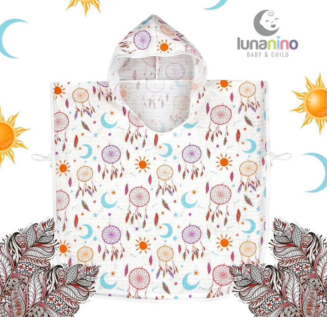 Baby Muslin Pancho - Moon