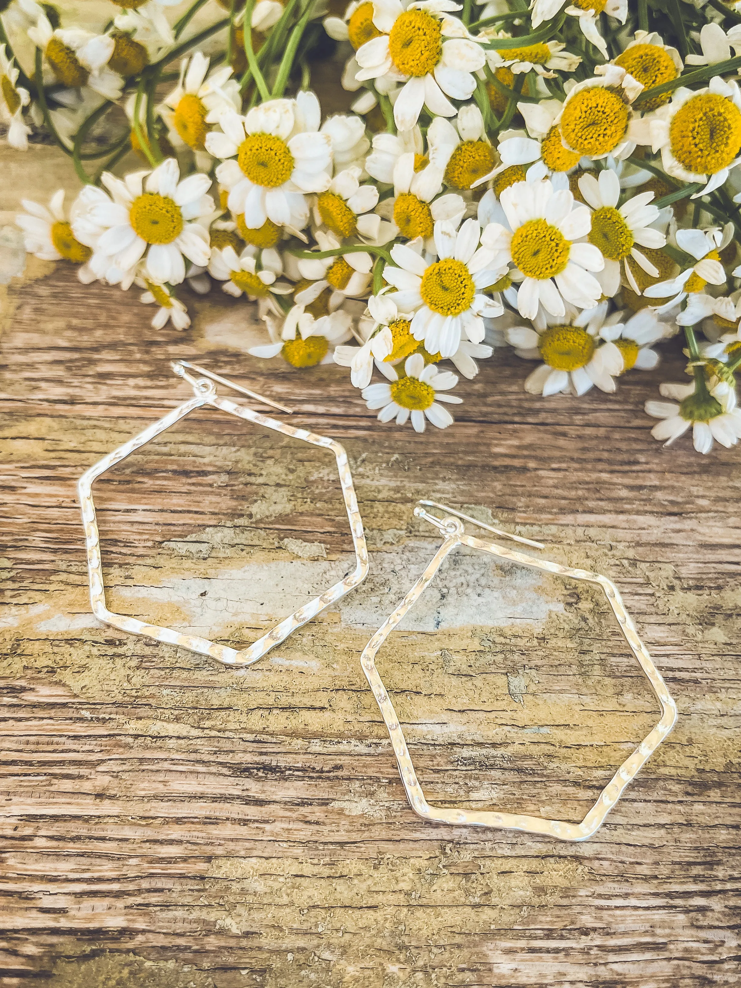 Beautiful Geometric Gold or Silver Earrings