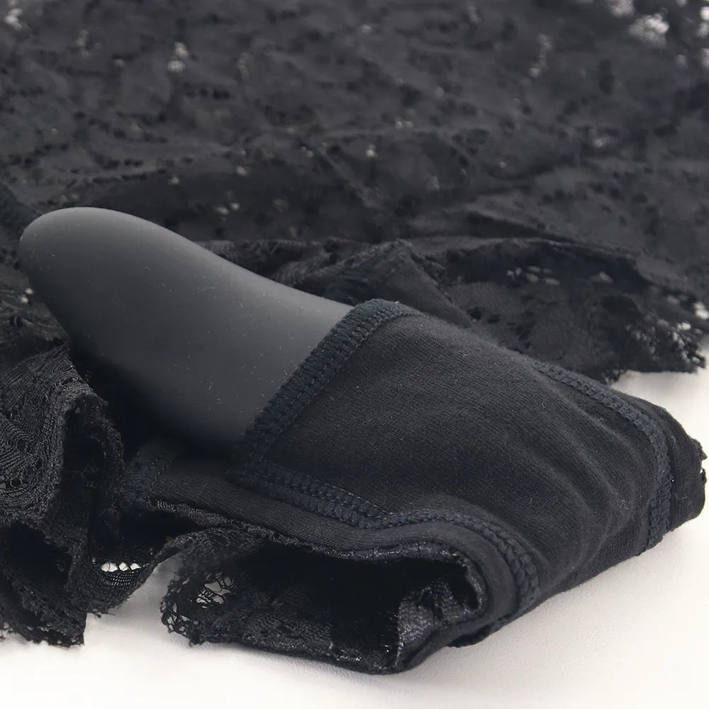 Black Lace Boyshort & Remote Panty Vibe XL