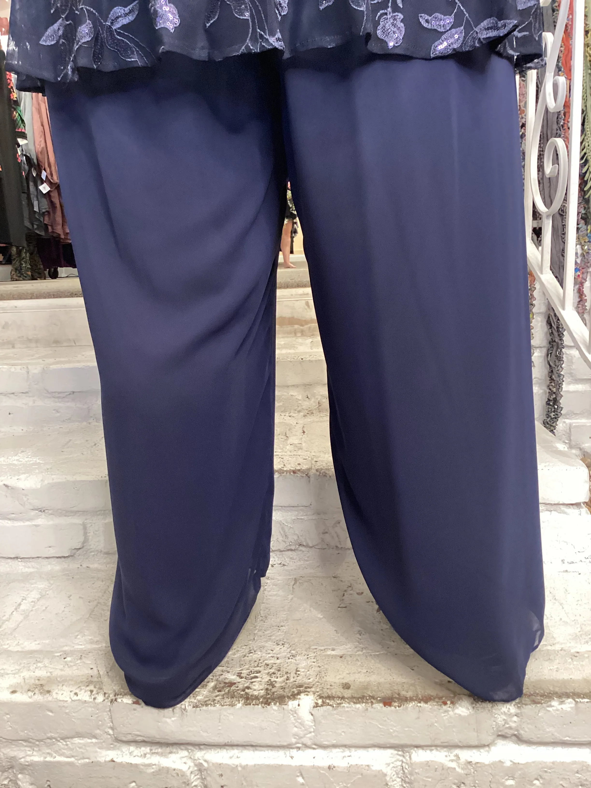 CHIFFON PANT - DARK NAVY