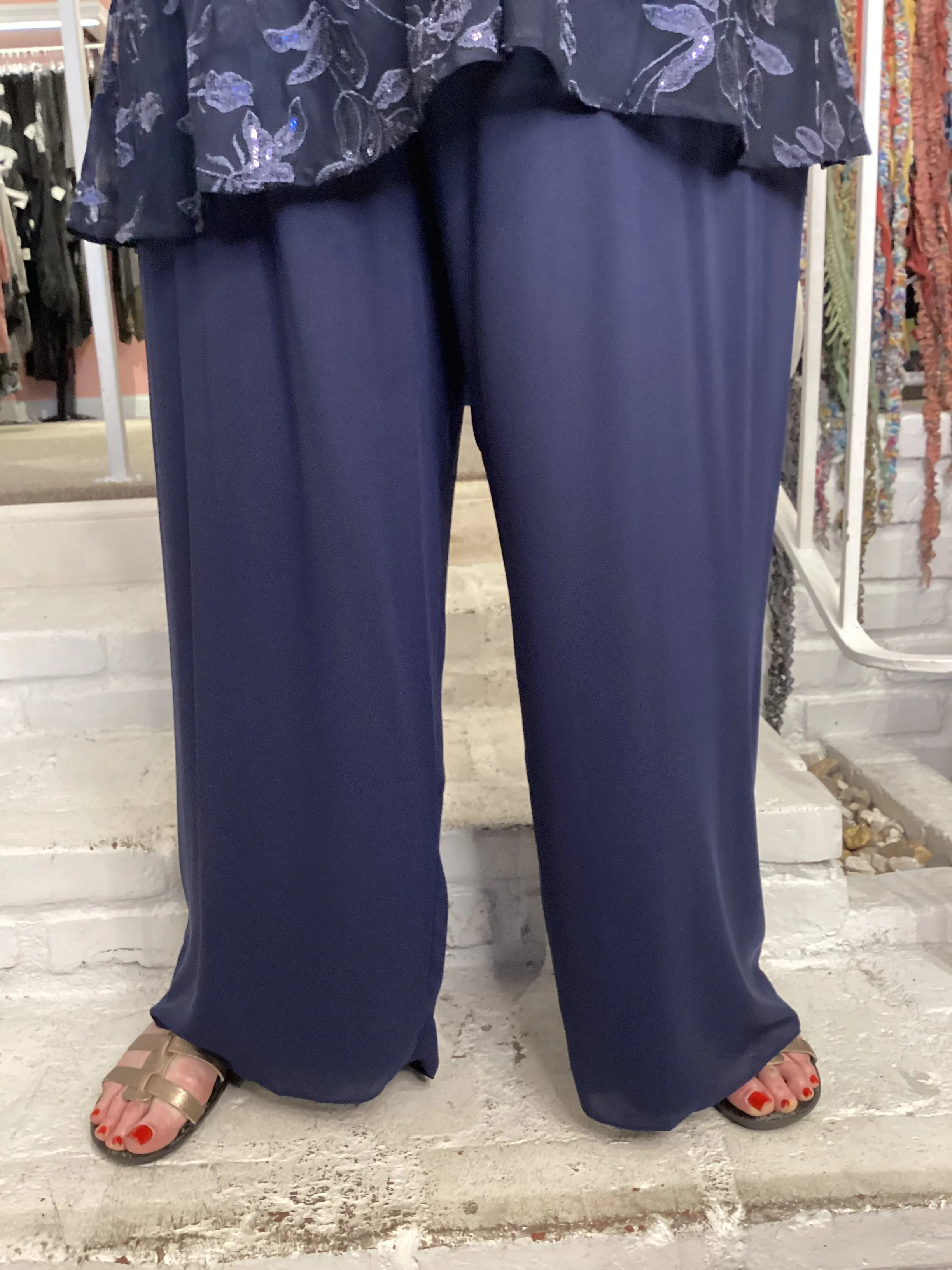 CHIFFON PANT - DARK NAVY