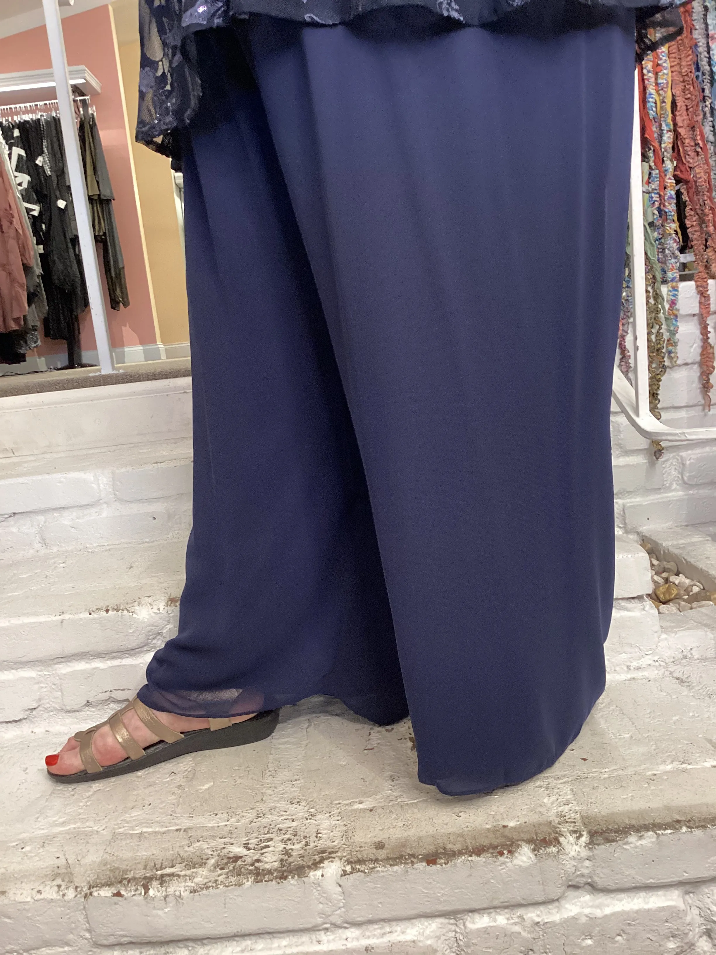 CHIFFON PANT - DARK NAVY