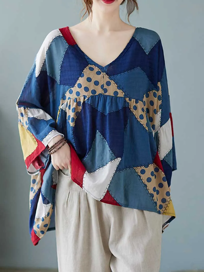 Cotton Multicolor Printed Top