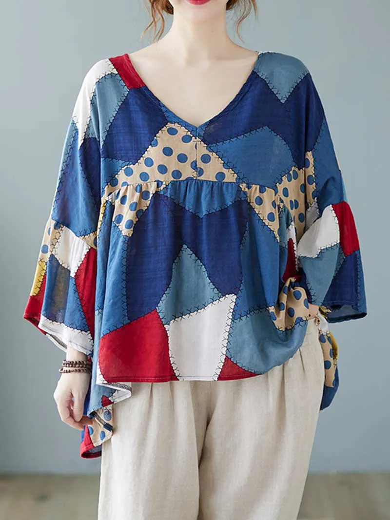 Cotton Multicolor Printed Top