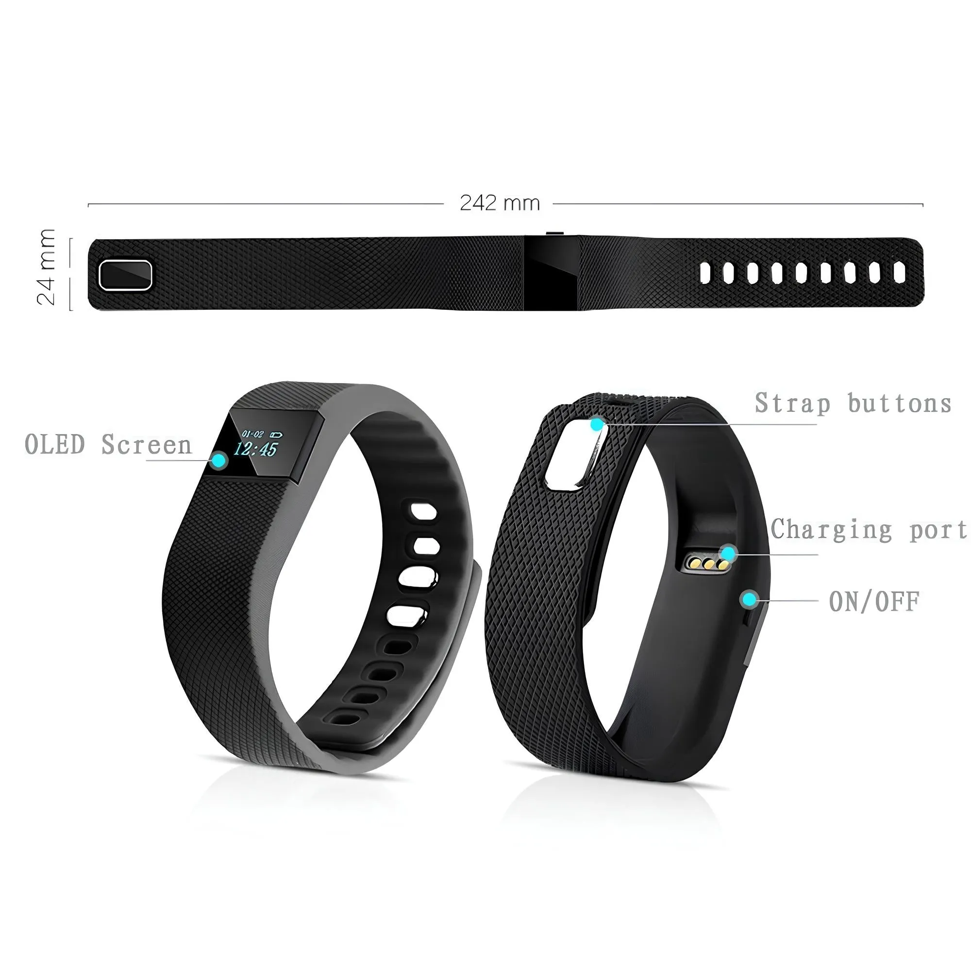 CTTEK Sports Fitness Activity Tracker (Black)