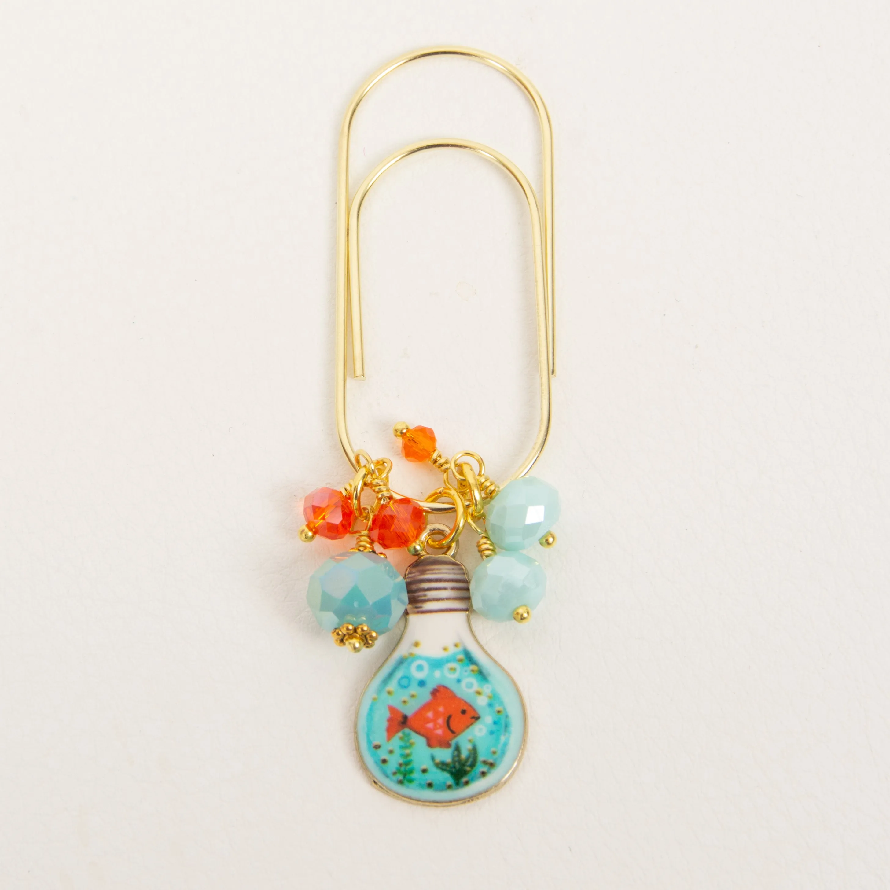 Goldfish in Lightbulb Dangle Clip or Charm