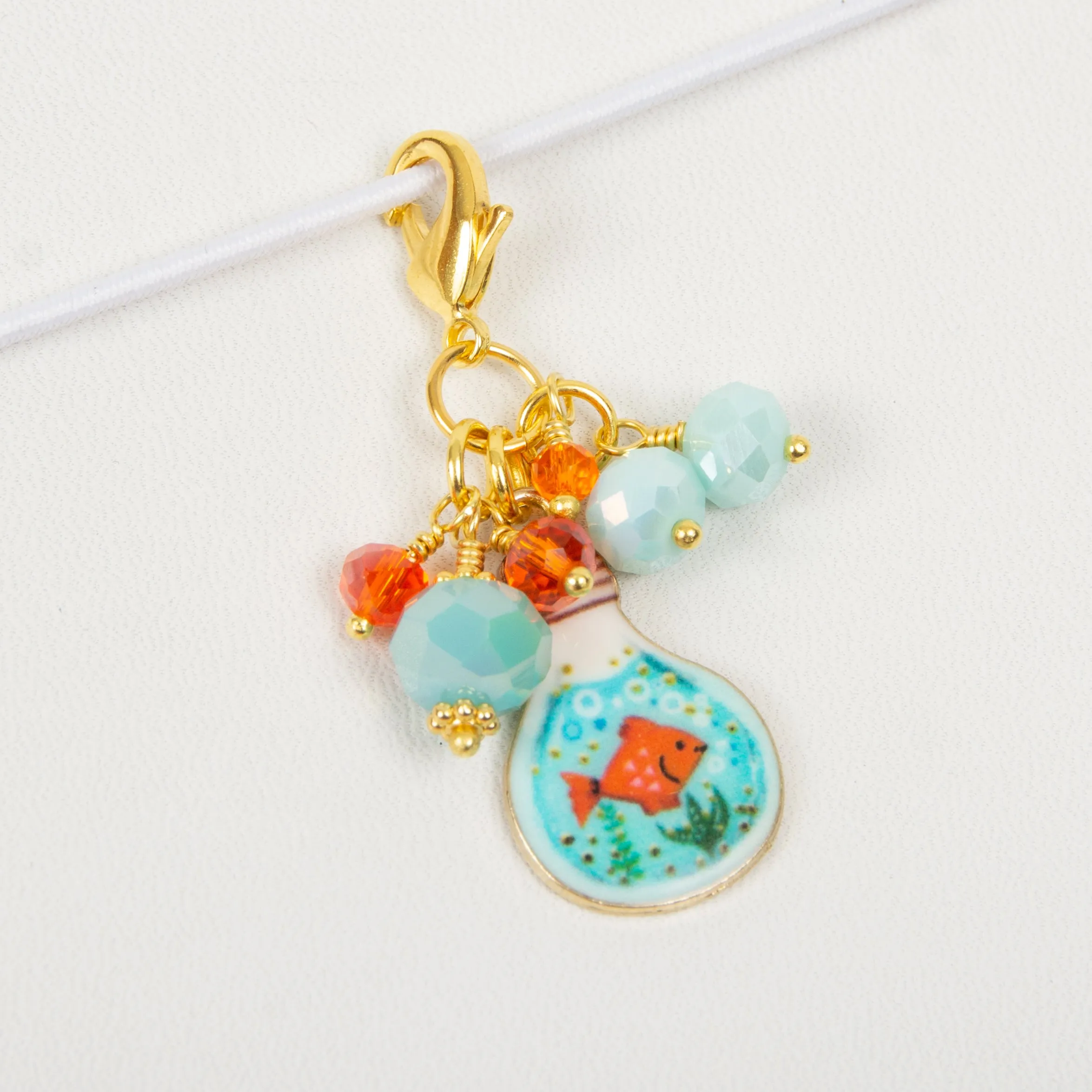 Goldfish in Lightbulb Dangle Clip or Charm