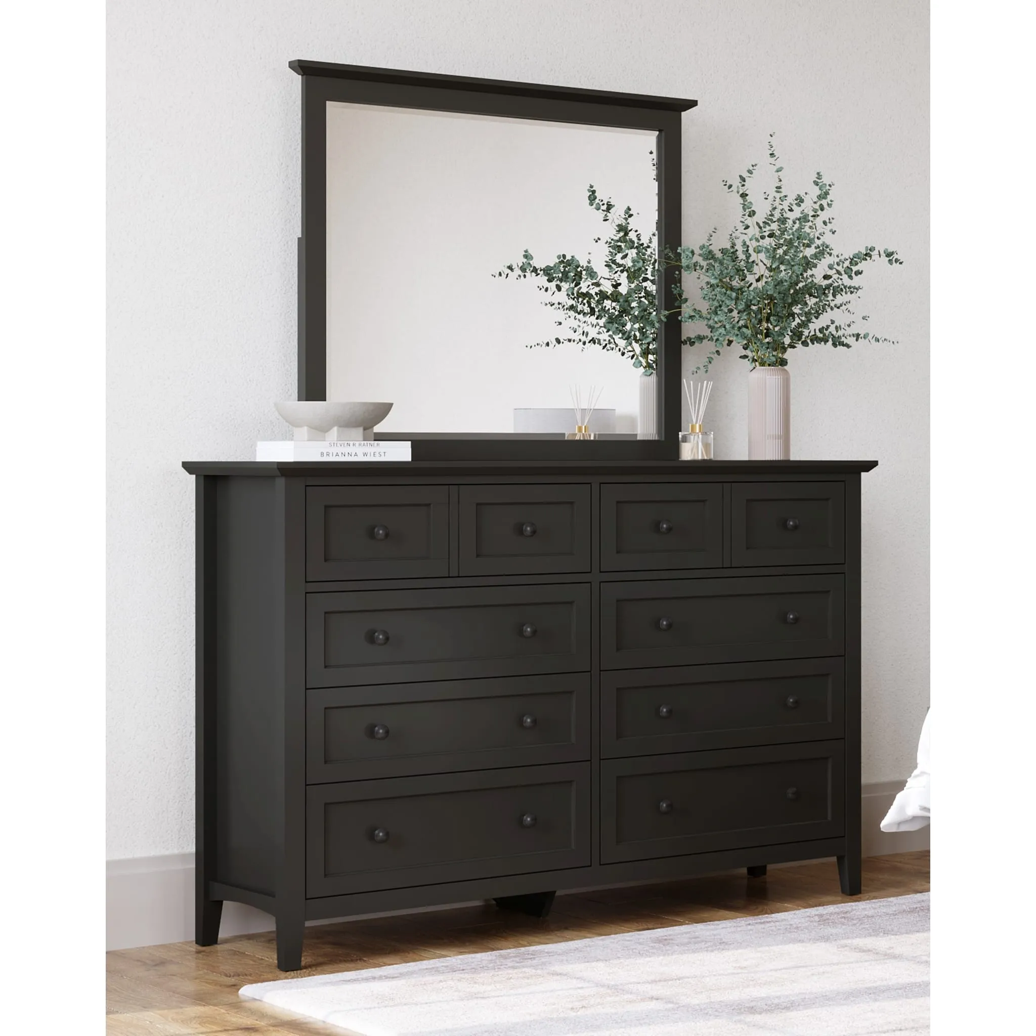 Grace Eight Drawer Dresser in Raven Black (2024)