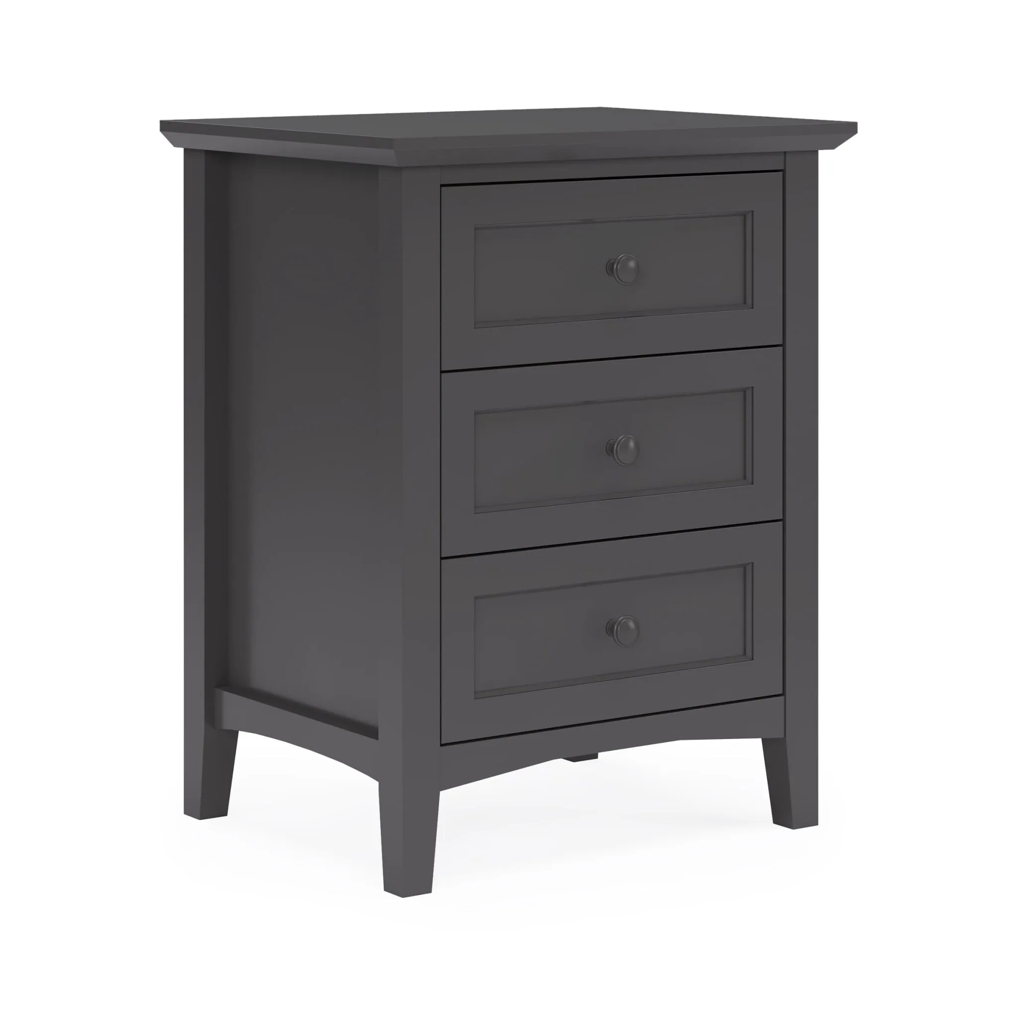 Grace Three Drawer Nightstand in Raven Black