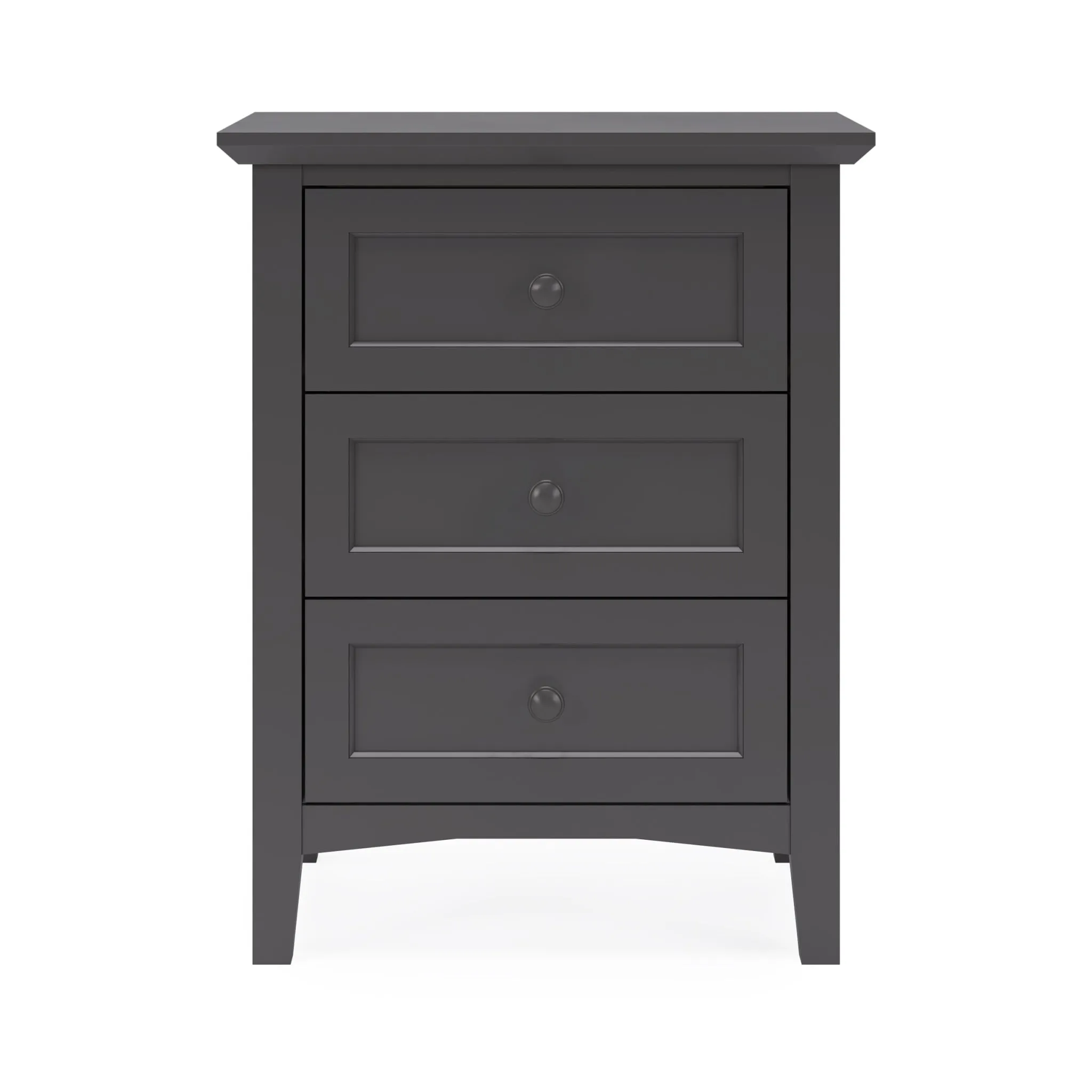 Grace Three Drawer Nightstand in Raven Black