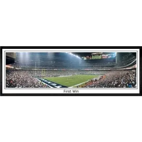 Houston Texans First Win"  - 13.5"x39" Standard Black Frame"