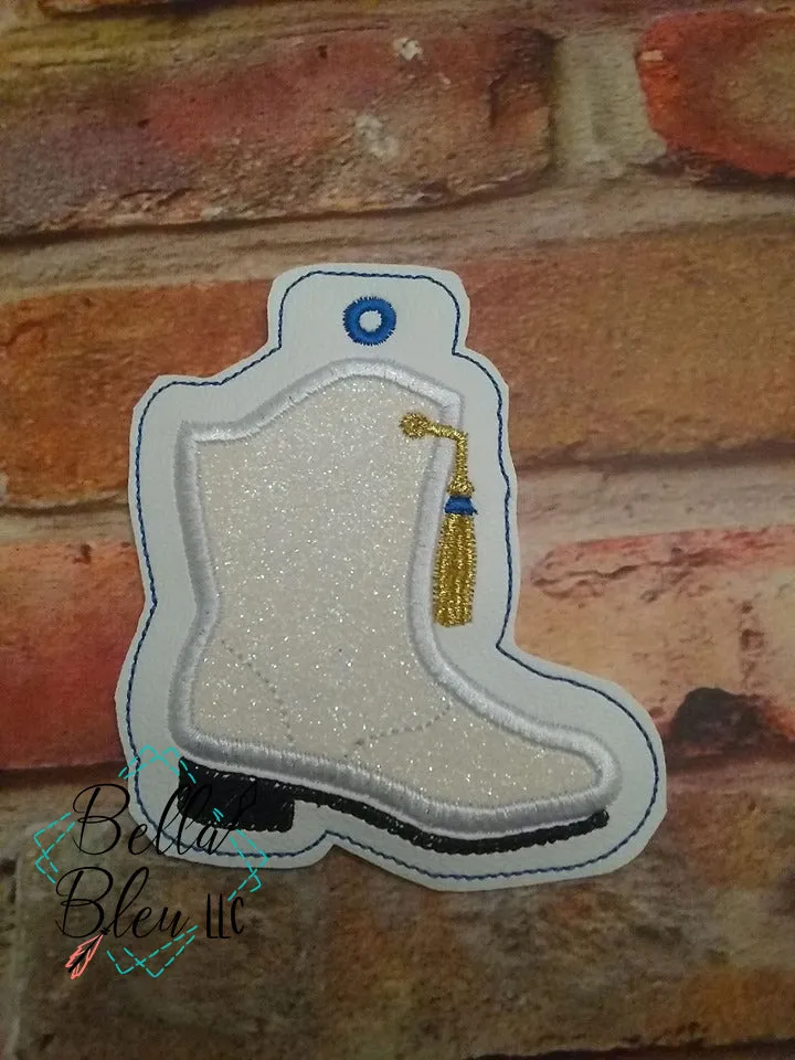 ITH Christmas Ornament Drill Team Boot Machine Applique Embroidery