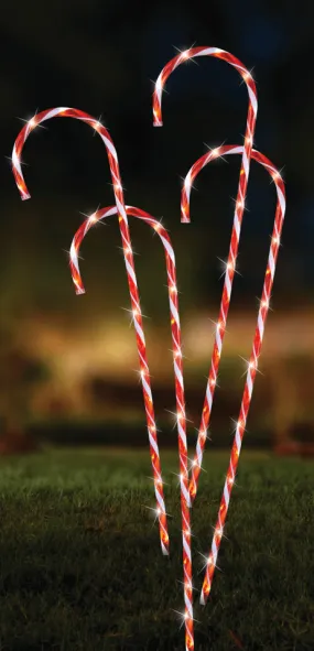 LED Giant Red Candy Cane Path Lights (4pc)