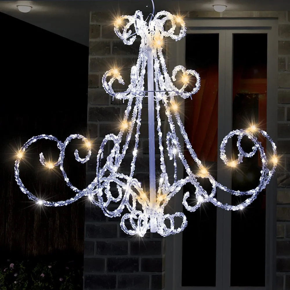 LED White with Warm White Twinkling Acrylic Chandelier