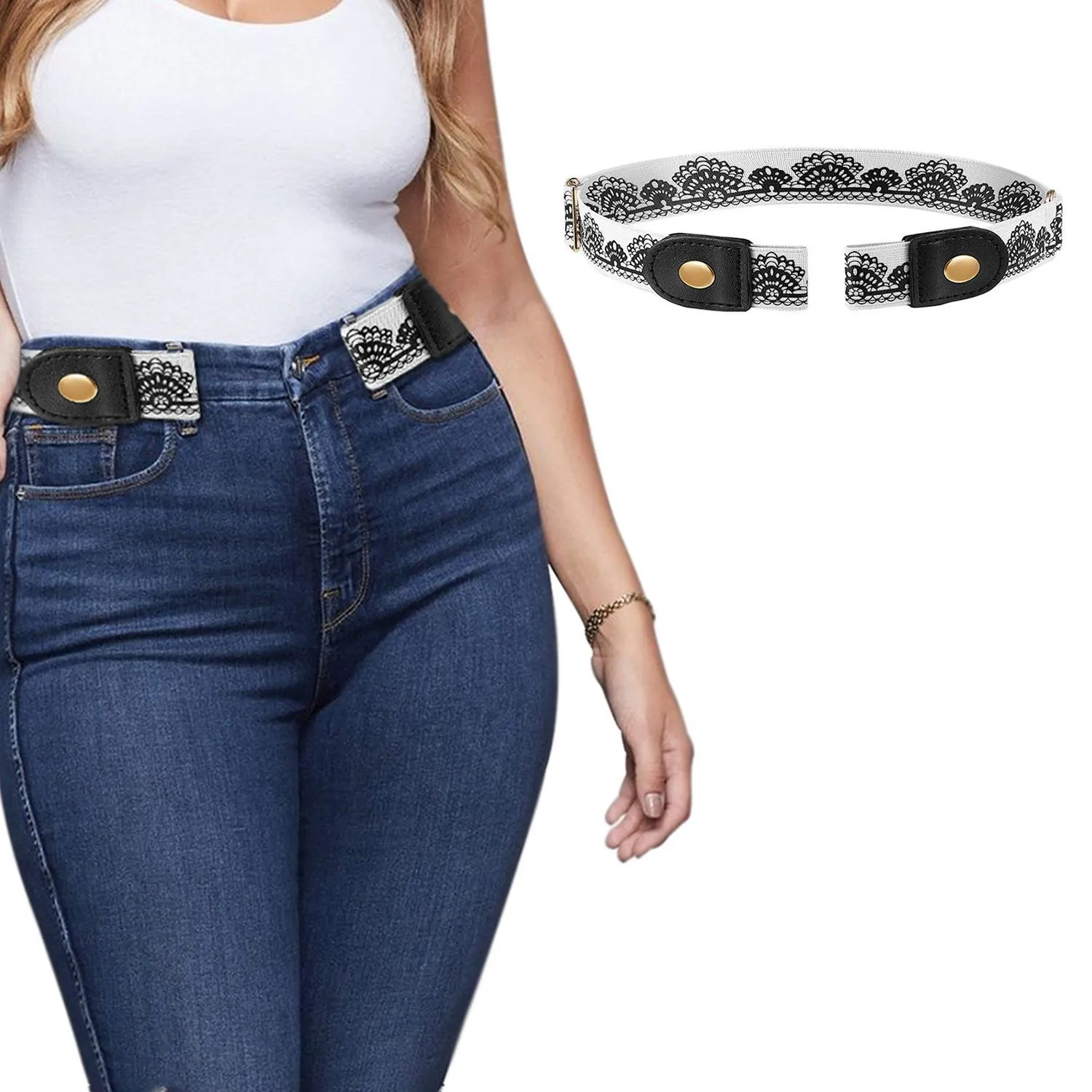 Men And Women's Buckle Free Adjustable Stretch Belts