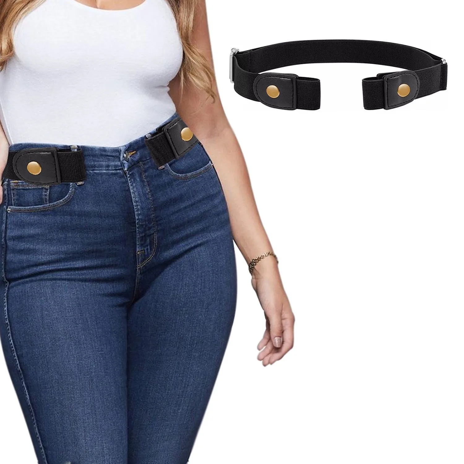 Men And Women's Buckle Free Adjustable Stretch Belts