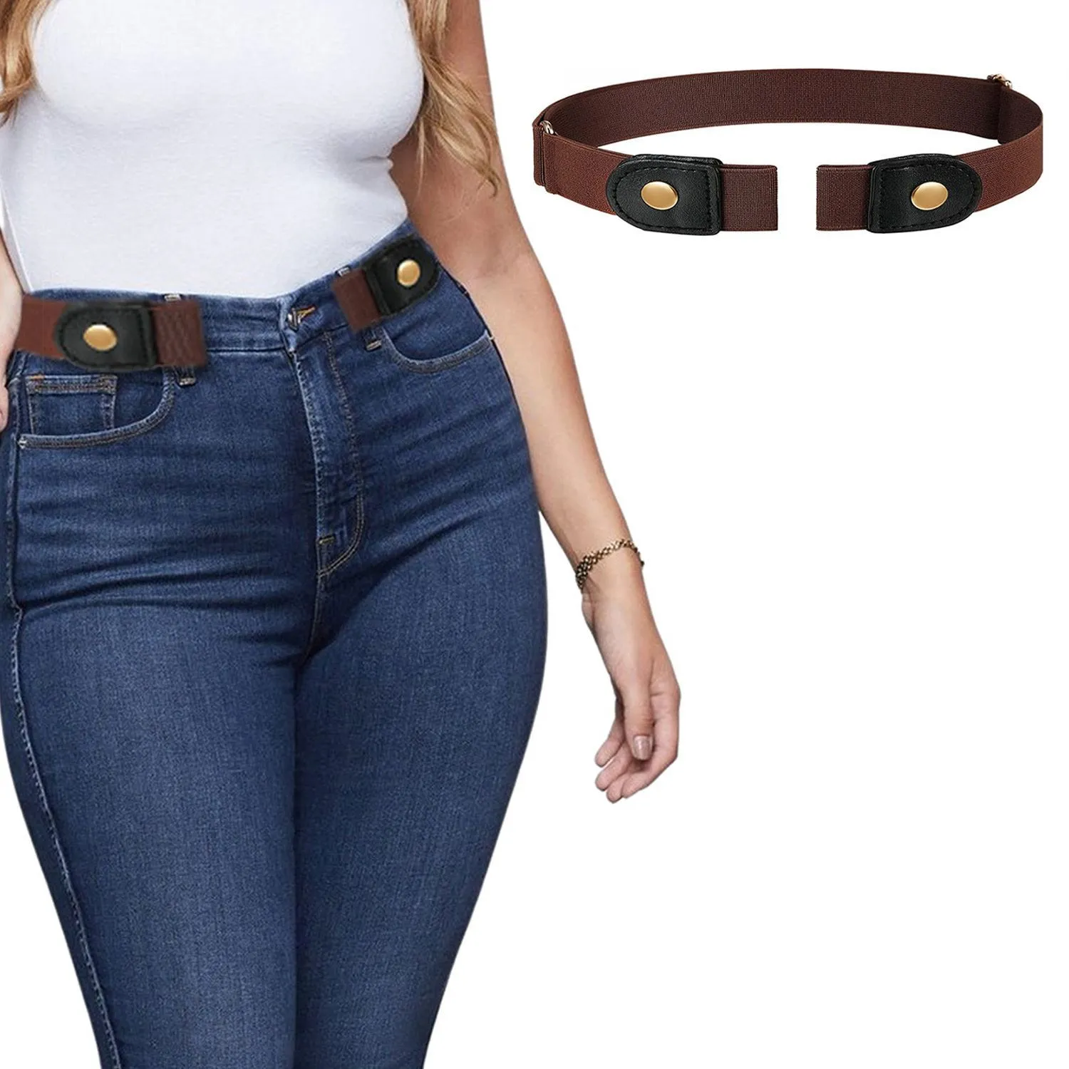 Men And Women's Buckle Free Adjustable Stretch Belts