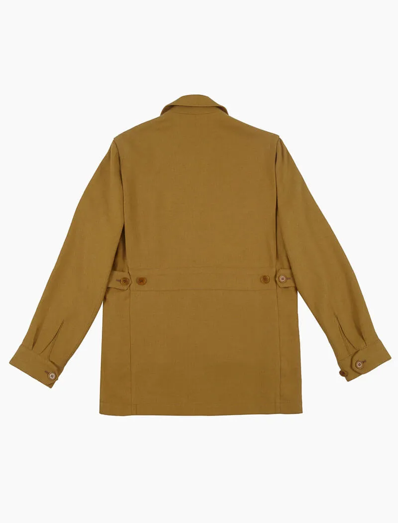 Mustard Herringbone Cotton & Linen Field Jacket