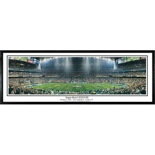 New England Patriots Super Bowl XXXVII" - 13.5"x39" Standard Black Frame"