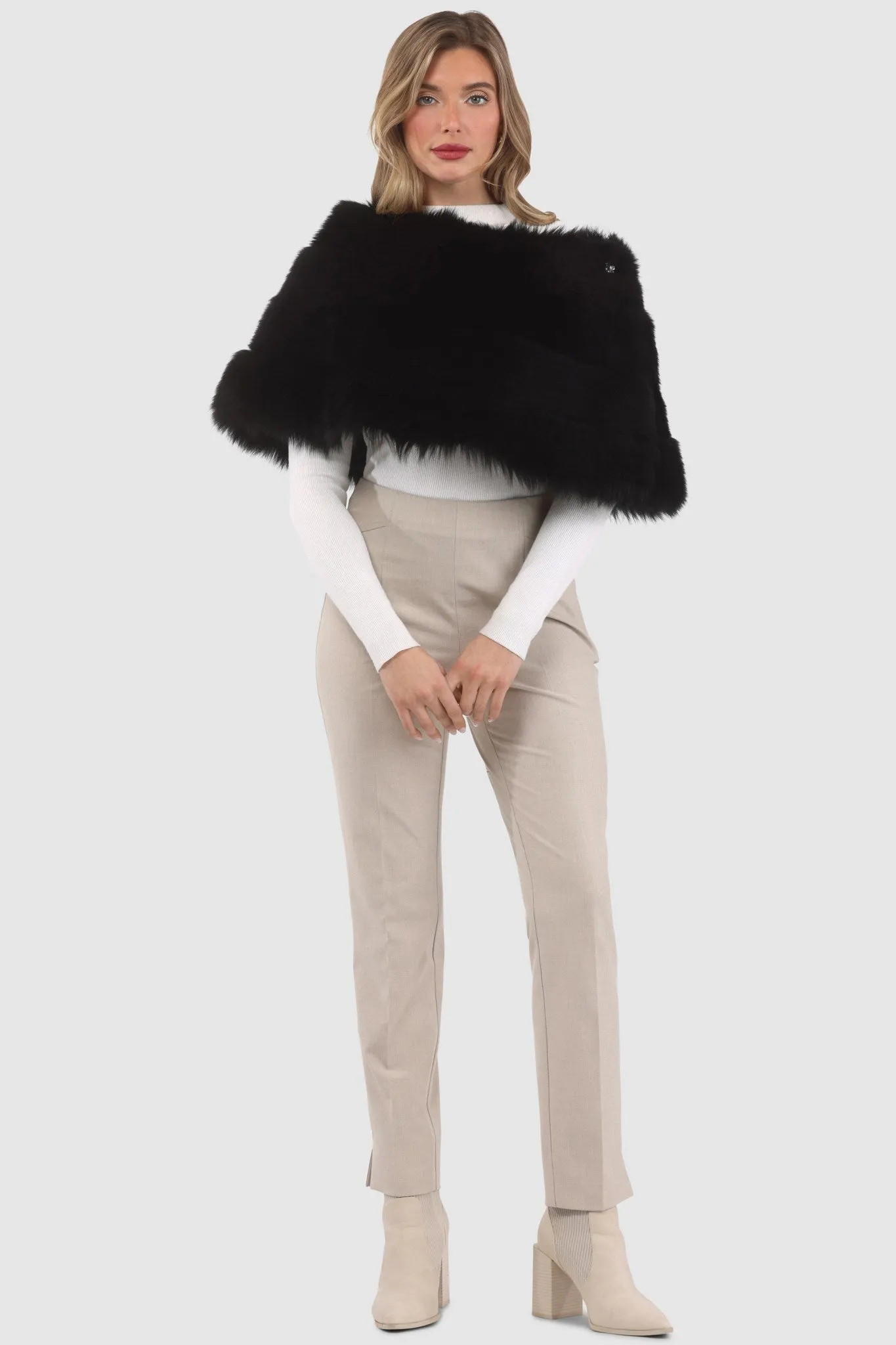 Reversible Merinillo Shearling Lamb Cape