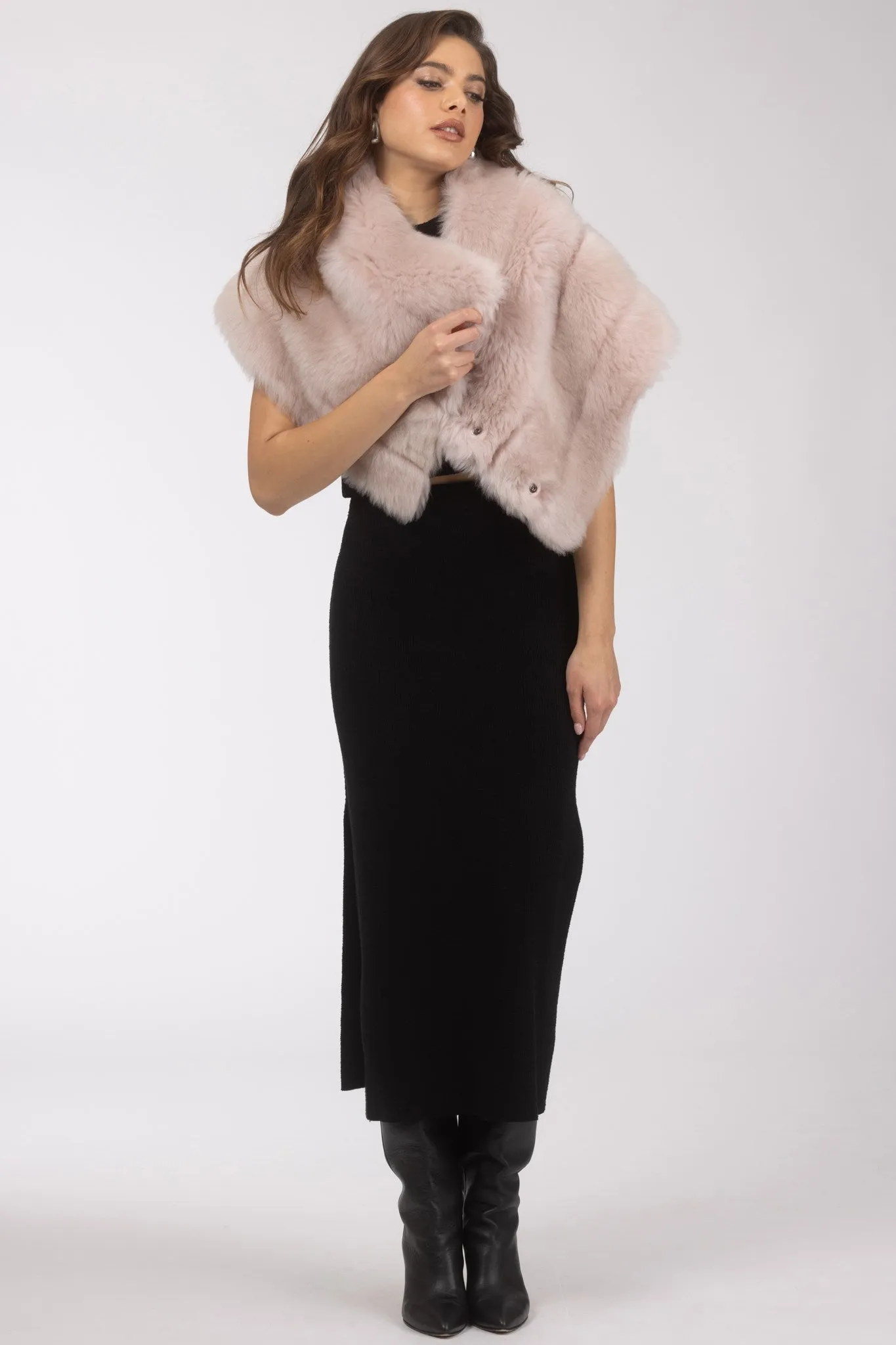 Reversible Merinillo Shearling Lamb Cape