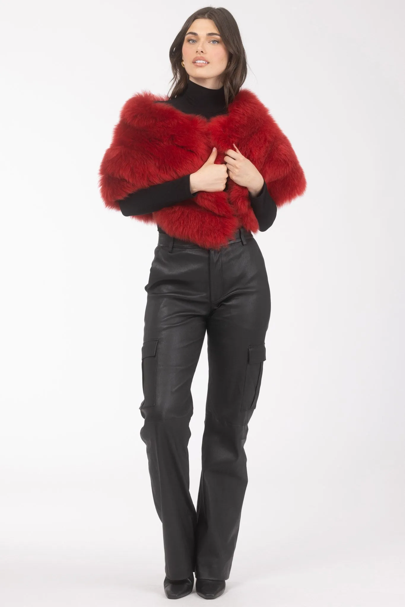 Reversible Merinillo Shearling Lamb Cape