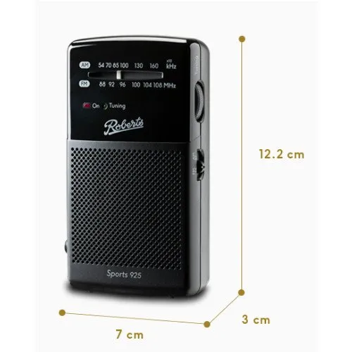 Roberts Sports 925 MW FM 2 Band Battery Portable Radio