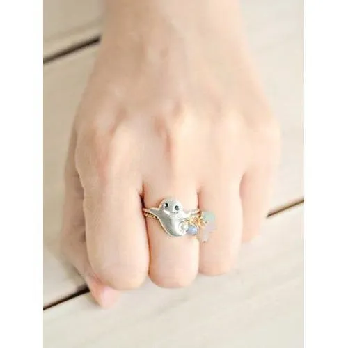 Silver Ghost Shape 2 Pack Rings