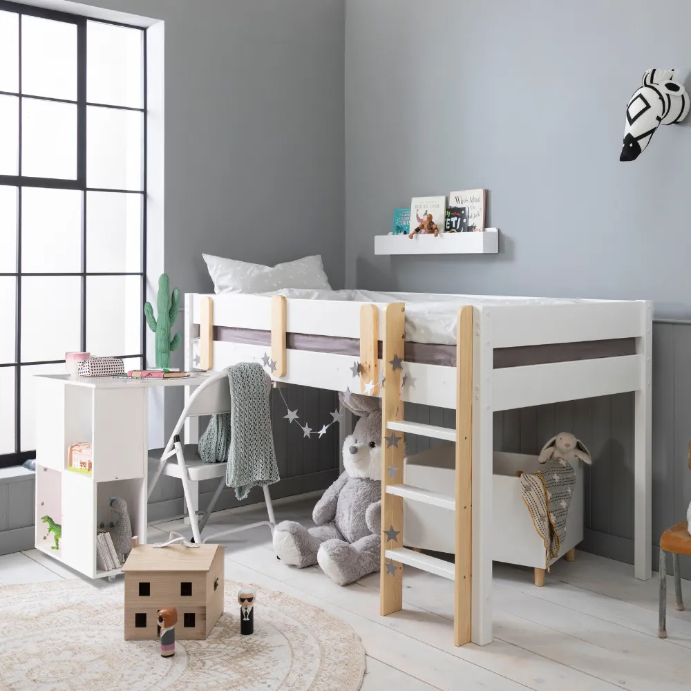 Una Sleepstation with Chest of Drawers, Cabinet & Desk in Classic White