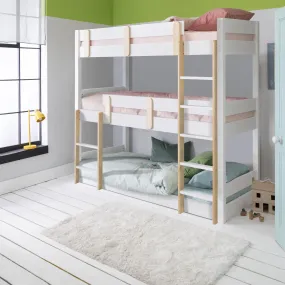 Una Triple Bunk Bed Triple Sleeper in Classic White & Pine