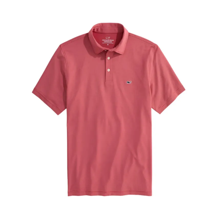 Vineyard Vines Mens St. Jean Stripe Sankaty Performance Short Sleeve Polo