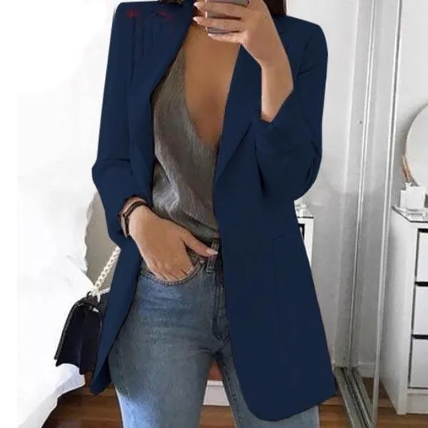 Womens Cardigan Jackets Open Front Solid Color Casual Oversized Long Blazer