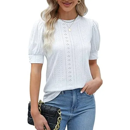 Women's Dressy Casual Puff Sleeve Tops