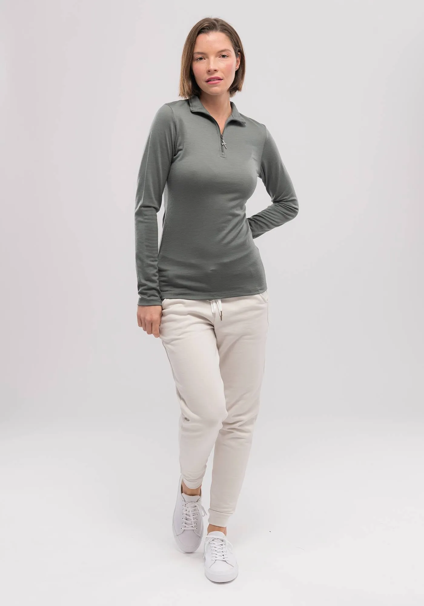 Womens Mountainsilk Half Zip - Olive